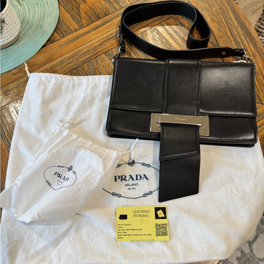 Prada City Ribbon Calfskin Bag